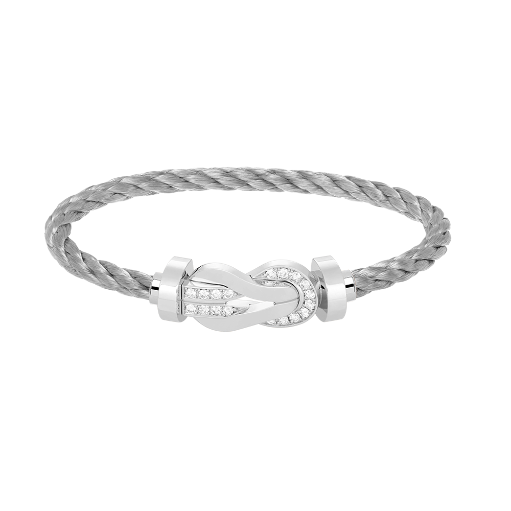 [Angela Jewellery]CHANCE LARGE 8 FIGURE BUCKLE HALF DIAMOND BRACELET SILVER