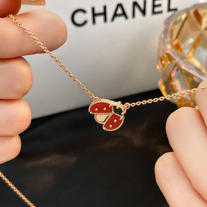 [Angela Jewellery]LUCKY  CARNELIANS LADYBUG NECKLACE