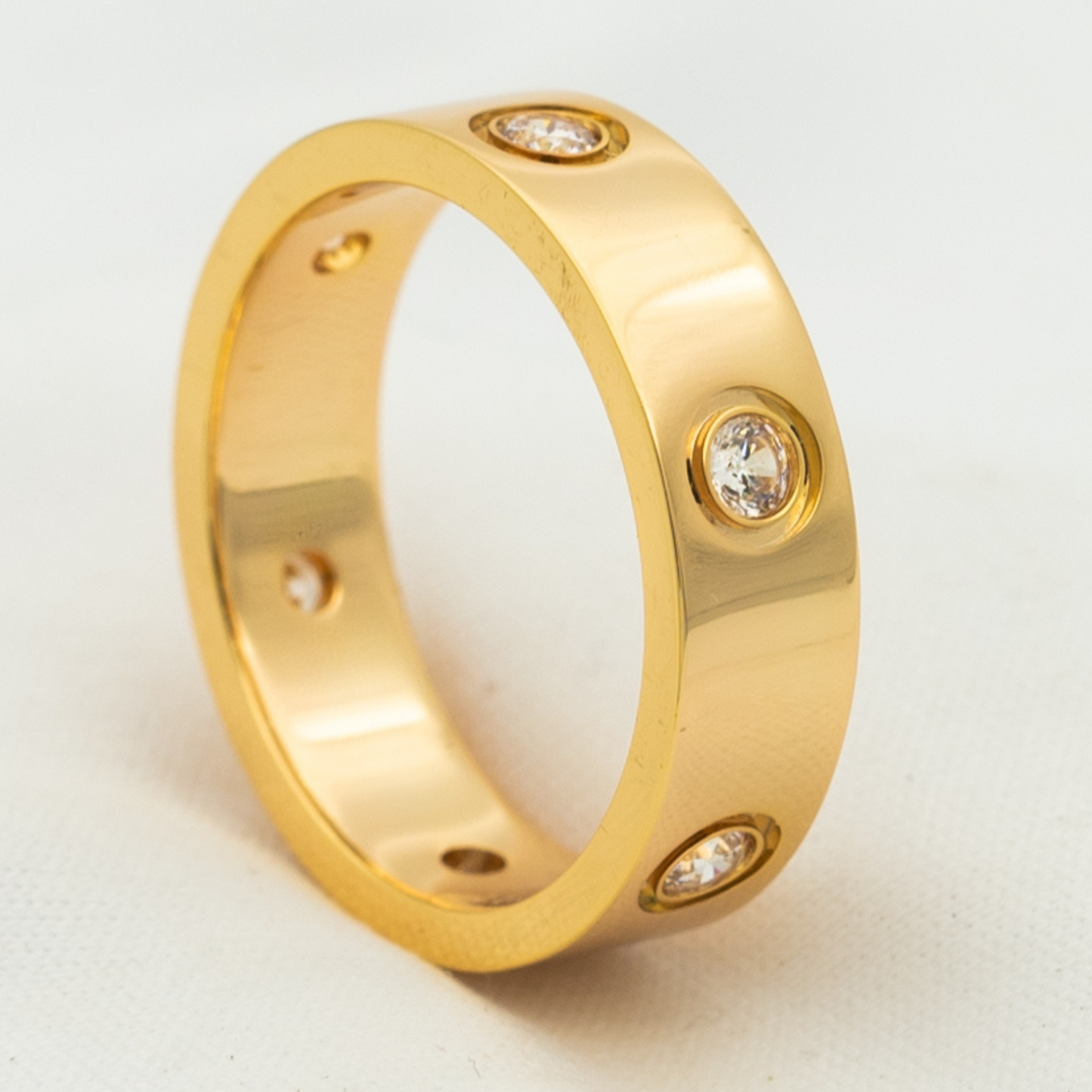 [Angela Jewellery]LOVE RING 5.5MM 6 DIAMONDS PINK GOLD