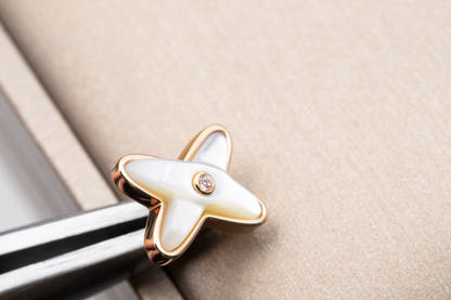 [Angela Jewellery]JEUX DE WHITE MOP PINK GOLD DIAMOND EARRINGS